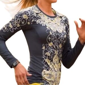 Athleta Paisley Print Activewear Long Sleeve Top